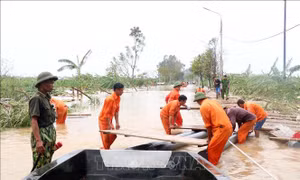 Hưng Yên: Lắp cầu phao phục vụ người dân vùng lũ