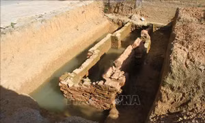 Ninh Bình phát hiện kiến trúc mộ gạch tại sân trường tiểu học