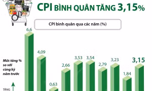 CPI bình quân năm 2022 tăng 3,15%