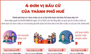 4 đơn vị bầu cử của thành phố Huế