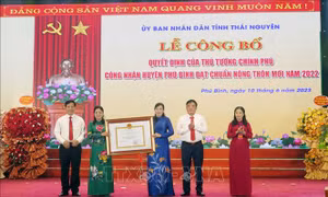Thái Nguyên: Công bố quyết định công nhận huyện Phú Bình đạt chuẩn nông thôn mới