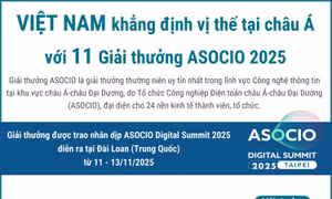 Việt Nam khẳng định vị thế tại châu Á với 11 Giải thưởng ASOCIO 2025