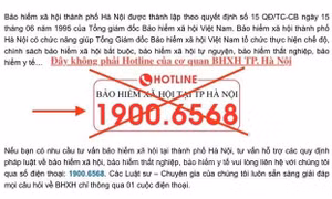 Cảnh báo giả mạo đường dây nóng của Bảo hiểm Xã hội thành phố Hà Nội