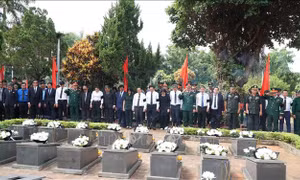 Truy điệu, an táng 18 hài cốt liệt sĩ hy sinh trên đất bạn Campuchia
