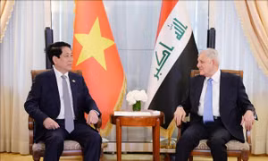 Chủ tịch nước Lương Cường gặp Tổng thống Iraq Abdul Latif Rashid