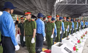 Truy điệu, an táng 72 hài cốt liệt sĩ tại huyện Hòn Đất, Kiên Giang