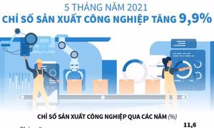5 tháng năm 2021: Chỉ số sản xuất công nghiệp tăng 9,9%