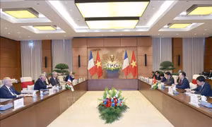 Chủ tịch Quốc hội Vương Đình Huệ đón, hội đàm với Chủ tịch Thượng viện Pháp 
