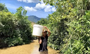 Thiếu nước sạch, người dân huyện Nam Đông phải dùng nước bẩn để sinh hoạt