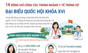 Thông tin chi tiết về 14 đồng chí công tác trong ngành Y tế trúng cử Đại biểu Quốc hội 
