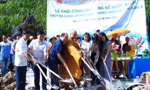 Khởi công xây dựng bể nước sạch phục vụ bà con vùng cao Hà Giang