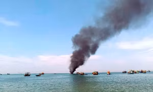 Tìm thấy thi thể nạn nhân mất tích trong vụ cháy tàu dầu ở Lâm Đồng