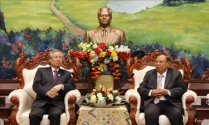 Tổng Bí thư, Chủ tịch Lào tiếp Đoàn đại biểu cấp cao Việt Nam