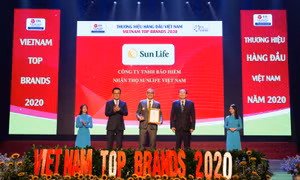 Sun Life Việt Nam đạt danh hiệu Top 10 Thương hiệu hàng đầu Việt Nam 2020