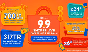 Shopee 9.9 siêu sale bán ra qua Shopee Live tăng gấp 24 lần