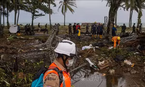 583 người thiệt mạng, mất tích sau thảm họa sóng thần tại Indonesia