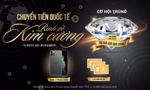 SCB triển khai chương trình khuyến mại 'Chuyển tiền quốc tế - Rinh về kim cương'