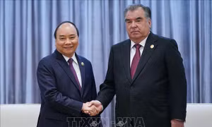 Thủ tướng Nguyễn Xuân Phúc gặp gỡ Tổng thống Tajikistan