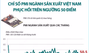 Tháng 8/2023: Chỉ số PMI ngành sản xuất Việt Nam phục hồi trên ngưỡng 50 điểm