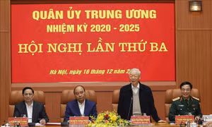 Tổng Bí thư Nguyễn Phú Trọng dự Hội nghị lần thứ ba Quân ủy Trung ương nhiệm kỳ 2020-2025