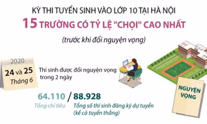 Tuyển sinh vào lớp 10 tại Hà Nội: 15 trường có tỷ lệ 'chọi' cao nhất