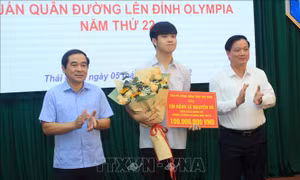 Thái Bình trao thưởng 100 triệu đồng cho quán quân Đường lên đỉnh Olympia