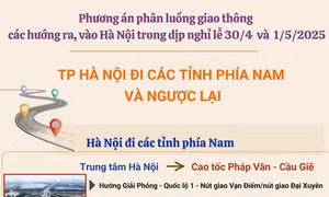 Phương án phân luồng giao thông các hướng ra, vào Hà Nội trong dịp nghỉ lễ 30/4 và 1/5