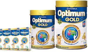 Hàng loạt sữa bột trẻ em Optimum Gold 1.2.3.4 của Vinamilk tăng giá