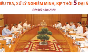 Tập trung điều tra, xử lý nghiêm 5 đại án