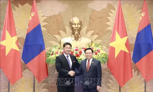 Chủ tịch Quốc hội Vương Đình Huệ hội kiến Tổng thống Mông Cổ