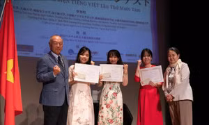 Sôi nổi cuộc tranh tài hùng biện tiếng Việt của học sinh, sinh viên Nhật Bản