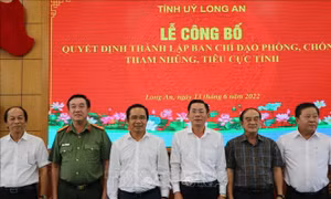 Long An: Công bố Quyết định thành lập BCĐ phòng, chống tham nhũng, tiêu cực
