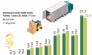 Tháng 1 năm 2021, Việt Nam xuất siêu 1,3 tỷ USD
