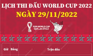 Lịch thi đấu World Cup 2022 ngày 29/11/2022