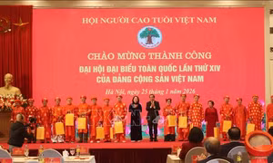 Người cao tuổi chào mừng thành công Đại hội XIV của Đảng