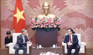 Chủ tịch Quốc hội Vương Đình Huệ tiếp Đại sứ Vương quốc Anh