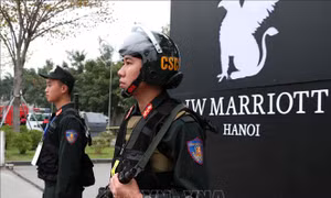 Siết chặt an ninh khu vực Trung tâm Hội nghị Quốc gia và khách sạn JW Marriott