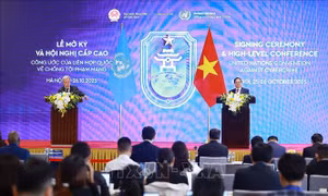 Công ước Hà Nội: Thủ tướng Phạm Minh Chính cùng Tổng Thư ký Liên hợp quốc gặp gỡ báo chí