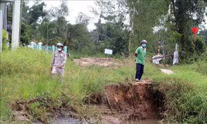 Vĩnh Long: Tập trung khắc phục tình trạng sạt lở bờ sông Măng Thít