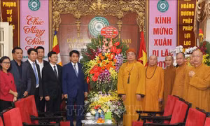 Chủ tịch UBND thành phố Hà Nội chúc Tết Giáo hội Phật giáo Việt Nam