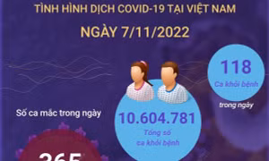 Ngày 7/11: Có 365 ca mắc mới COVID-19, 118 F0 khỏi bệnh