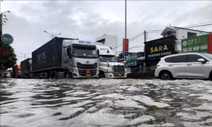 Nghệ An: Quốc lộ 1A ngập sâu, giao thông ùn ứ hàng km