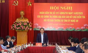 Thông qua kết quả kiểm tra đối với Ban Thường vụ Tỉnh ủy Nghệ An