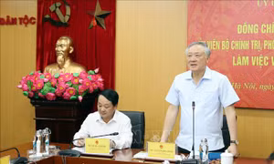 Phó Thủ tướng Thường trực Nguyễn Hòa Bình làm việc với Ủy ban Dân tộc