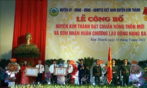 Công bố huyện Kim Thành (Hải Dương) đạt chuẩn nông thôn mới
