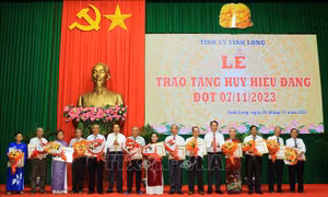 Vĩnh Long: Trao Huy hiệu Đảng cho các đảng viên cao niên