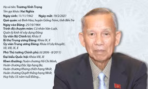 Quá trình công tác của nguyên Phó Thủ tướng Chính phủ Trương Vĩnh Trọng