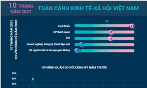 Toàn cảnh kinh tế-xã hội Việt Nam 10 tháng năm 2021