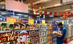 Hàng Tết 'kéo' sức mua tăng tại nhiều điểm bán lẻ ở TP Hồ Chí Minh