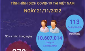 Ngày 21/11: Có 370 ca mắc mới COVID-19, 113 F0 khỏi bệnh